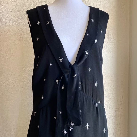 NWT Reformation Ashton Constellation black and white crepe midi dress Sz 8 - Picture 4 of 11